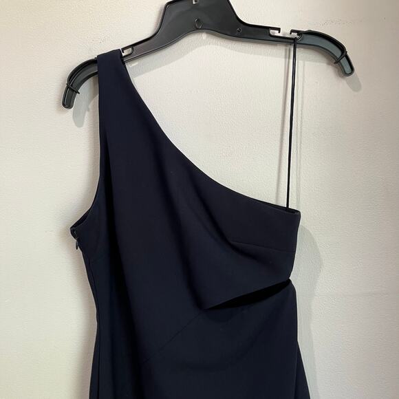 CINQ a SEPT Navy Leonella One Shoulder Long Maxi Dress Size 8 - Picture 4 of 10
